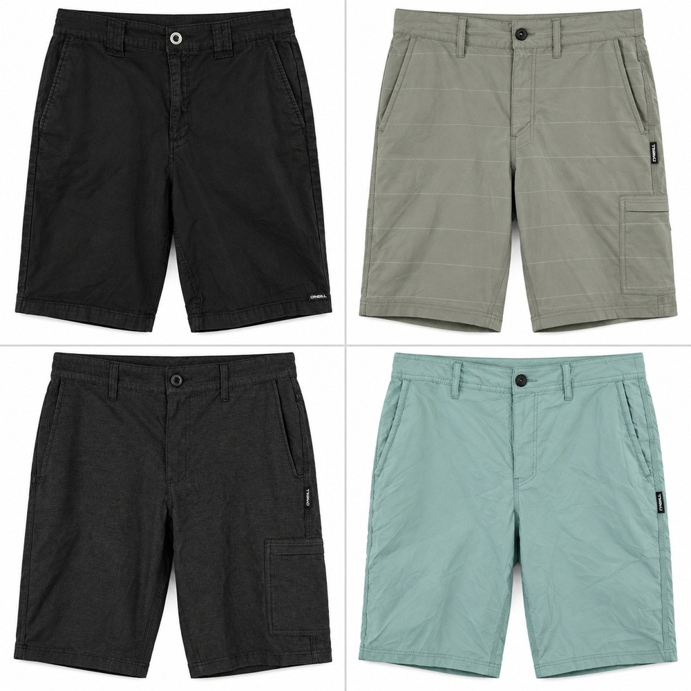 O'Neill Lot of 4 Shorts Mens 30 Hybrid Crossover Chino Green Charcoal Black EUC